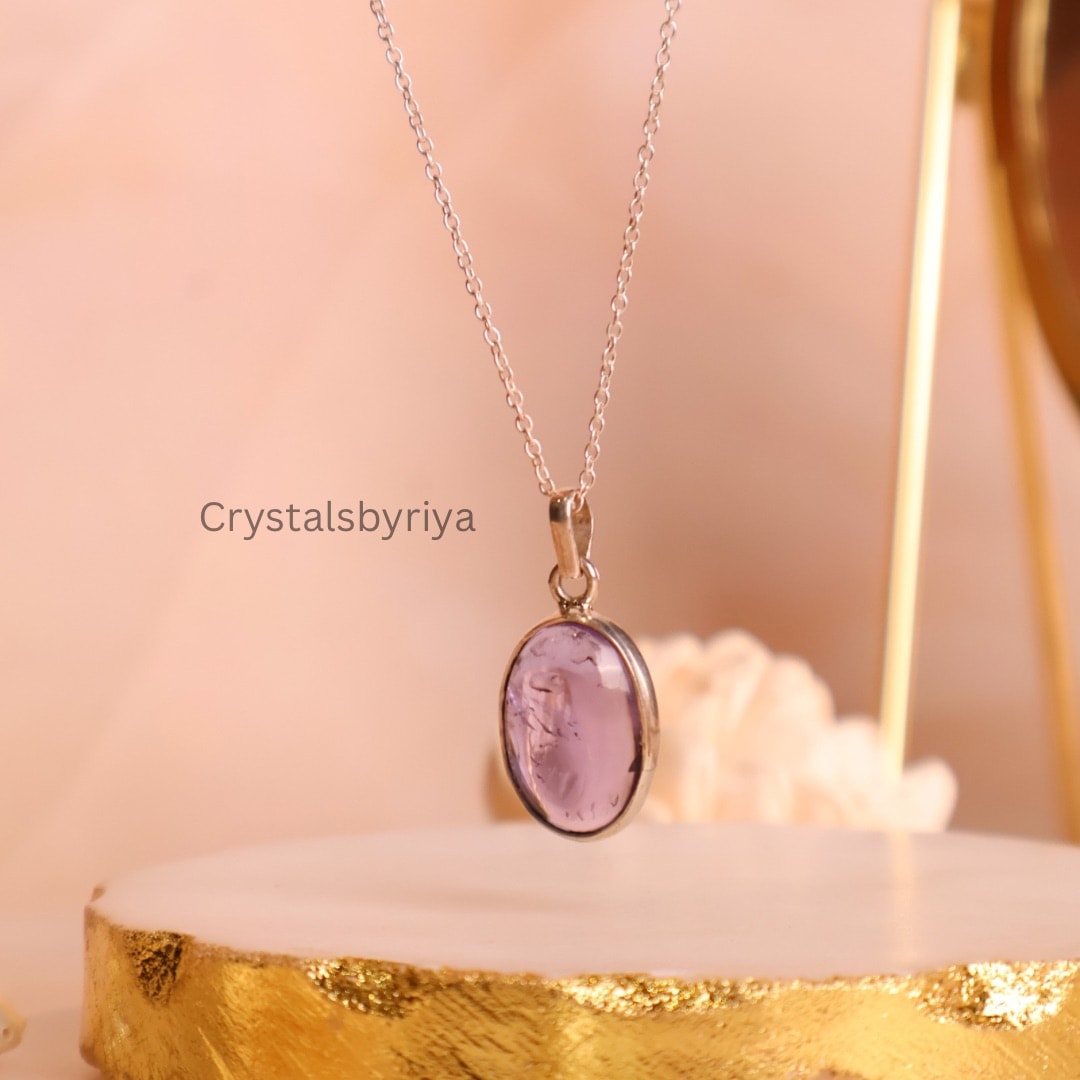 AMETHYST SILVER PENDANT - alternate view