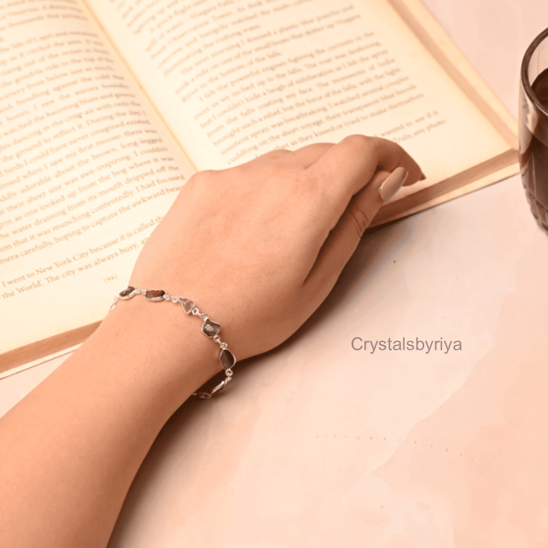 Multi Tourmaline Silver bracelet - alternate view