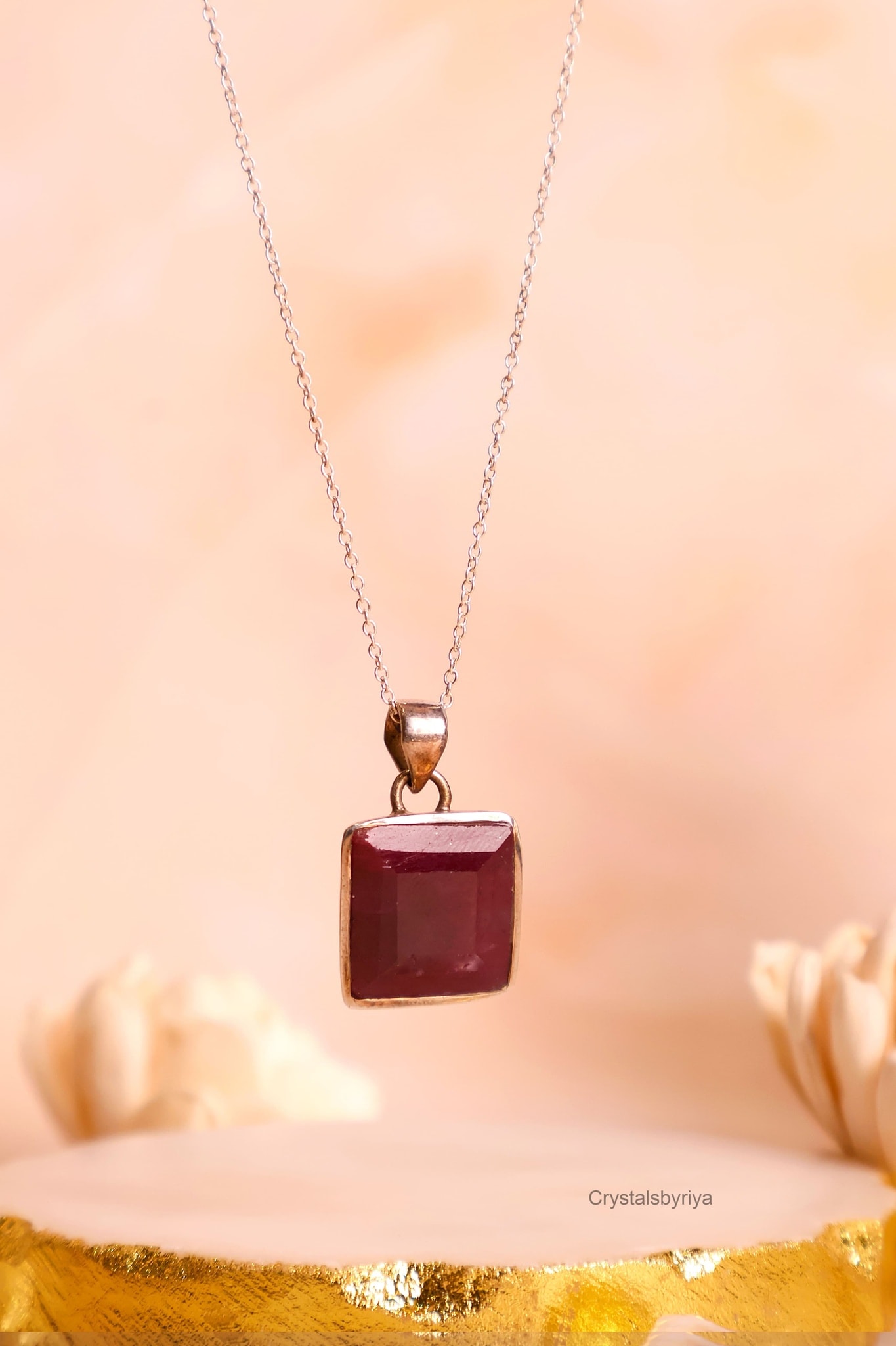 RUBY SILVER PENDANT